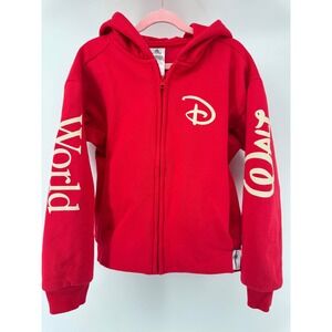 Disney Parks Disney World  Full Zip Hoodie Youth  7/8 Sweatshirt Graphic